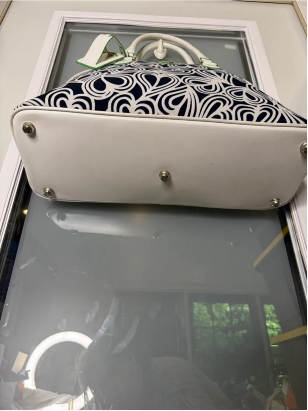 DIANE von FURSTENBERG Satchel One Size Navy White Heart Print